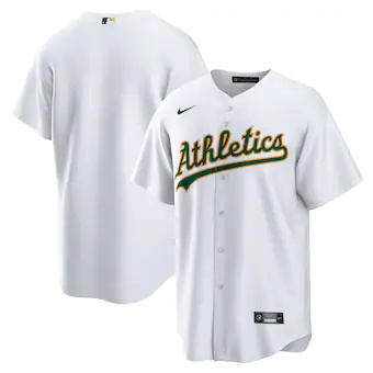 mens nike white oakland athletics home replica team jersey_